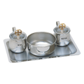 Koley's K425 stainless steel cruet set with gold plated cross