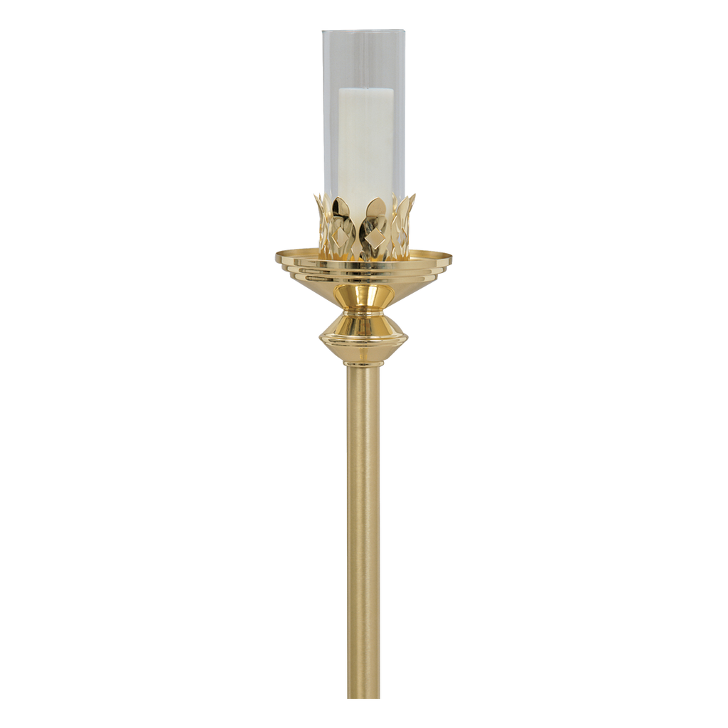 Koley's K437 brass processional torch with glass cylinder