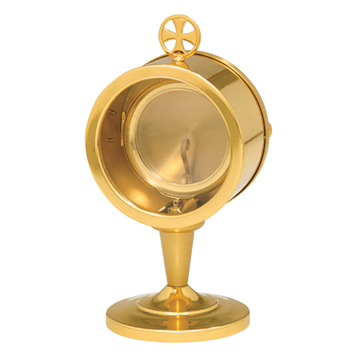 Koley's K444 gold plated chapel monstrance with acrylic glass luna