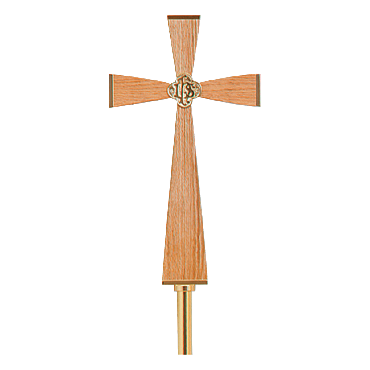 Koley's K490 brass and oak processional cross – alternate view 2 of 2