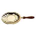 Koley's K582 gold plated communion paten engraved IHS with wood handle