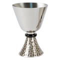 Koley's K594 stainless steel chalice with black node and hammered base
