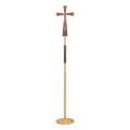 Koley's K630 satin bronze processional crucifix with walnut cross