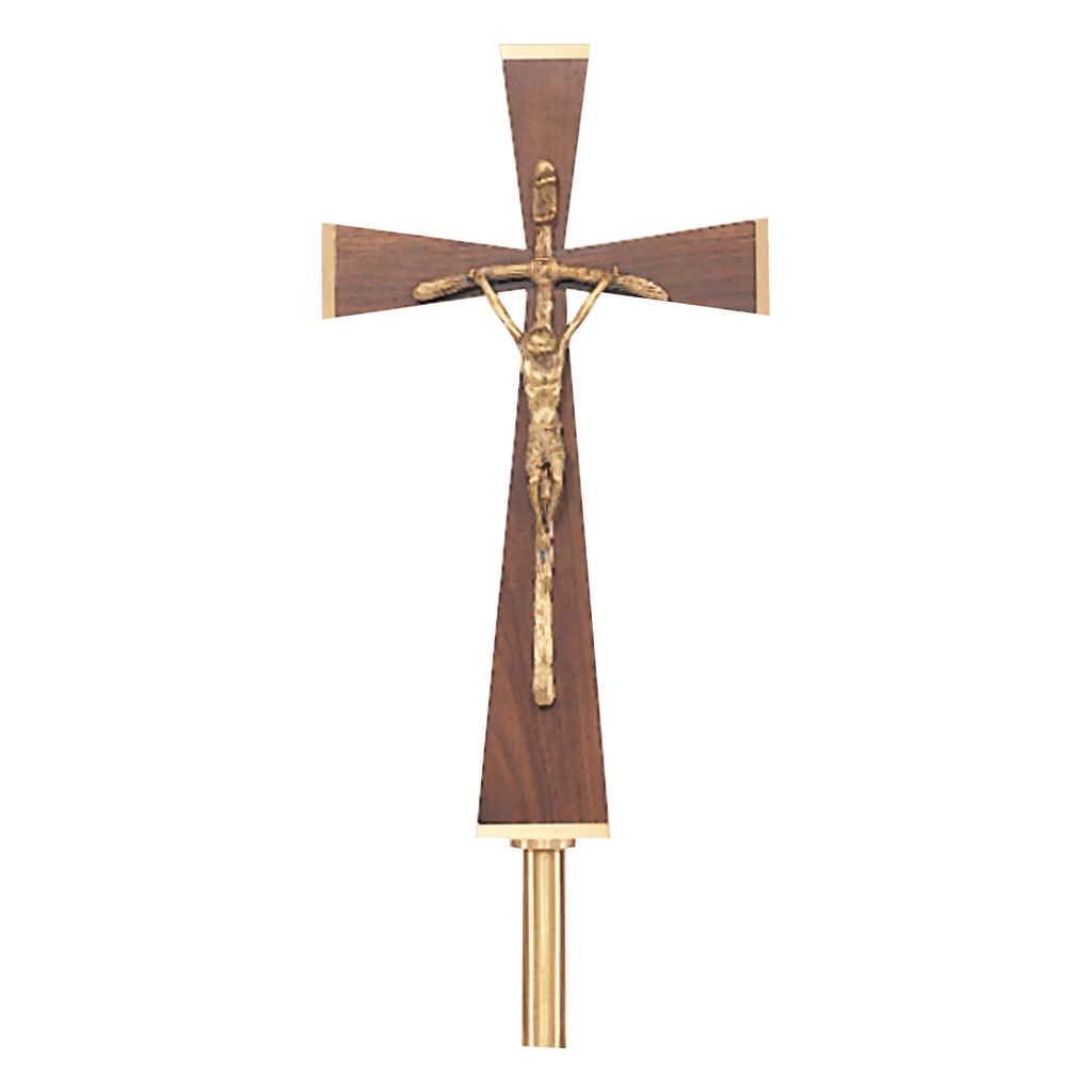 Koley's K630 satin bronze processional crucifix with walnut cross – alternate view 2 of 2