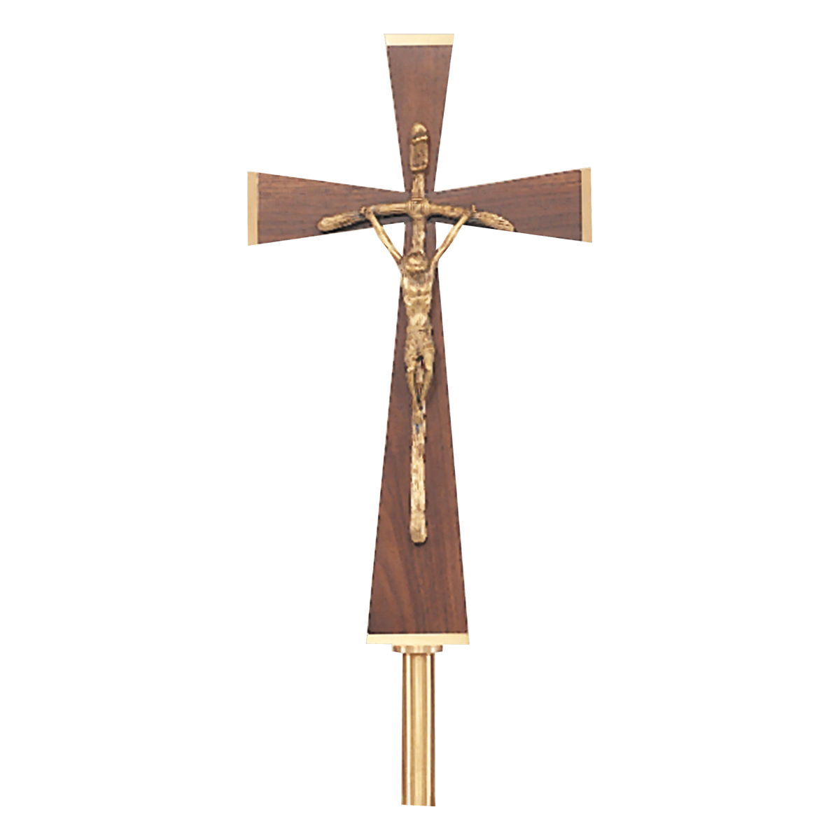 Koley's K630 satin bronze processional crucifix with walnut cross – alternate view 2 of 2