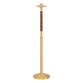 Koley's K631 satin bronze processional candlestick with walnut insert