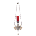 Koley's K663 silver plated hanging sanctuary lamp with gold accents