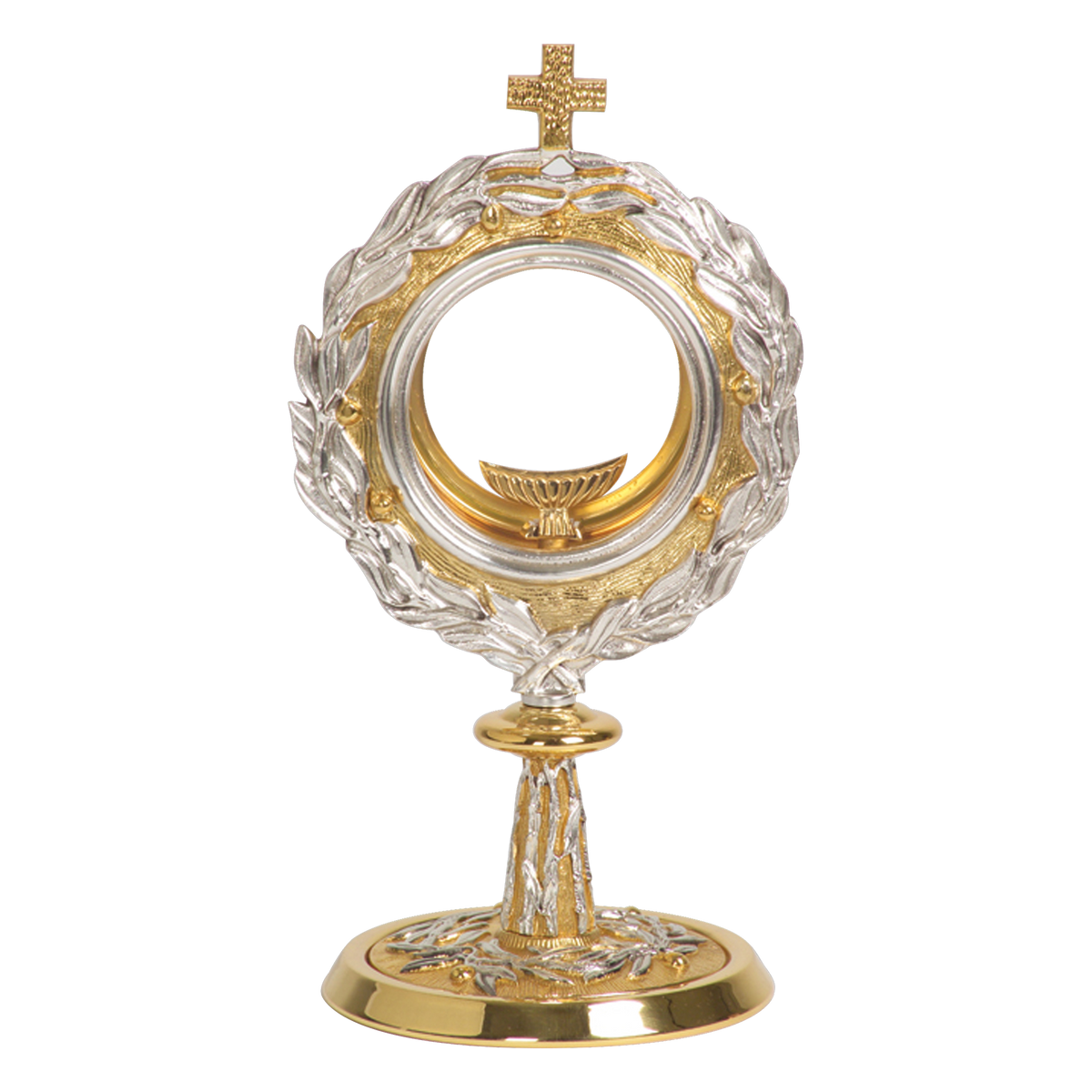 Koley's K679 gold and silver plated chapel monstrance with leaf detailing