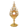 Koley's K711 gold plated monstrance with silver statues