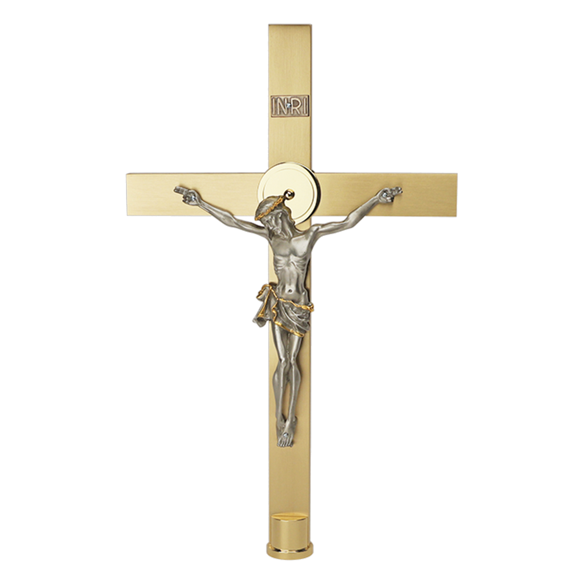 Koley's K730 satin brass processional crucifix – alternate view 2 of 2