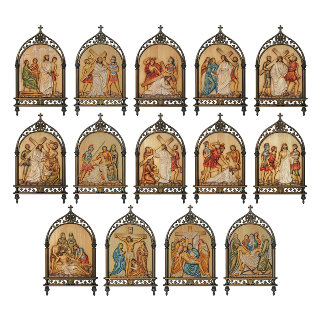 Koley's K789 Gothic hand carved Stations of the Cross