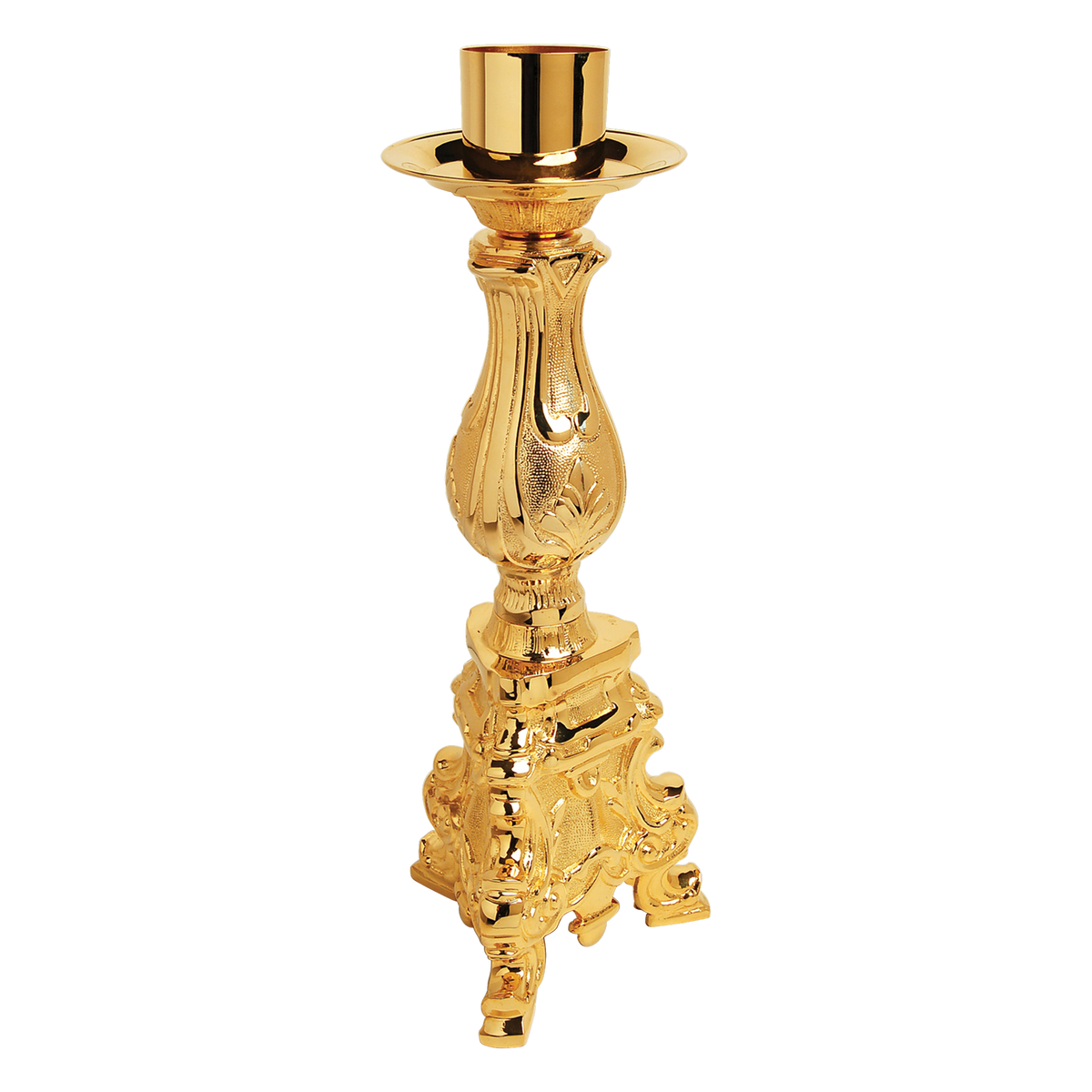 Koley's K873 gold plated paschal candle holder