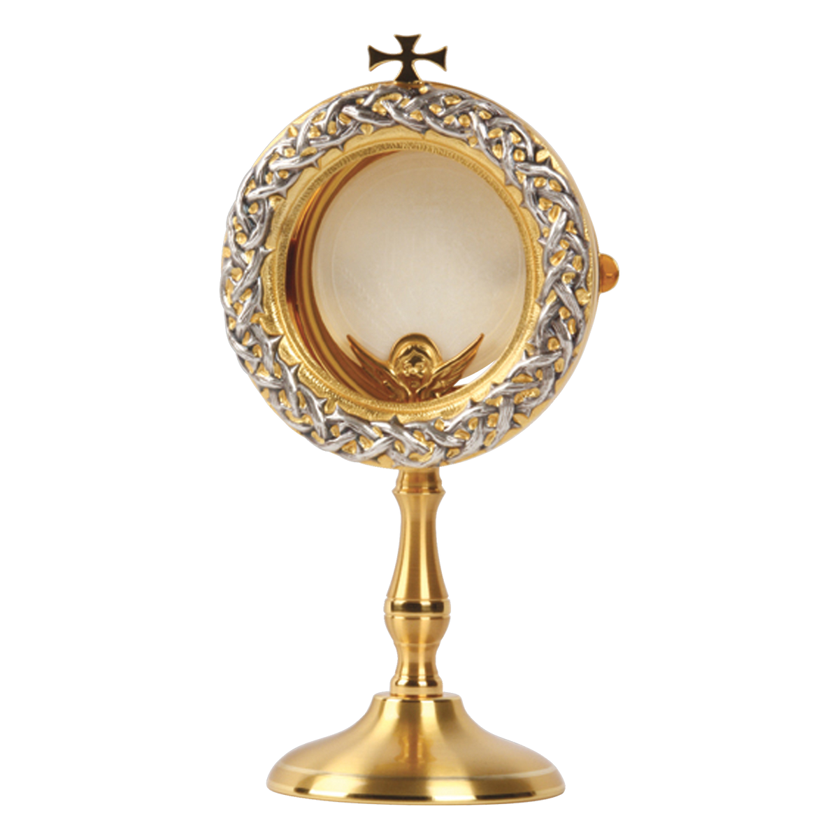 Koley's K912 gold and silver plated chapel monstrance with crown of thorns detailing