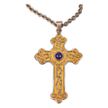Koley's K918 crown of thorns pectoral cross with blue stone
