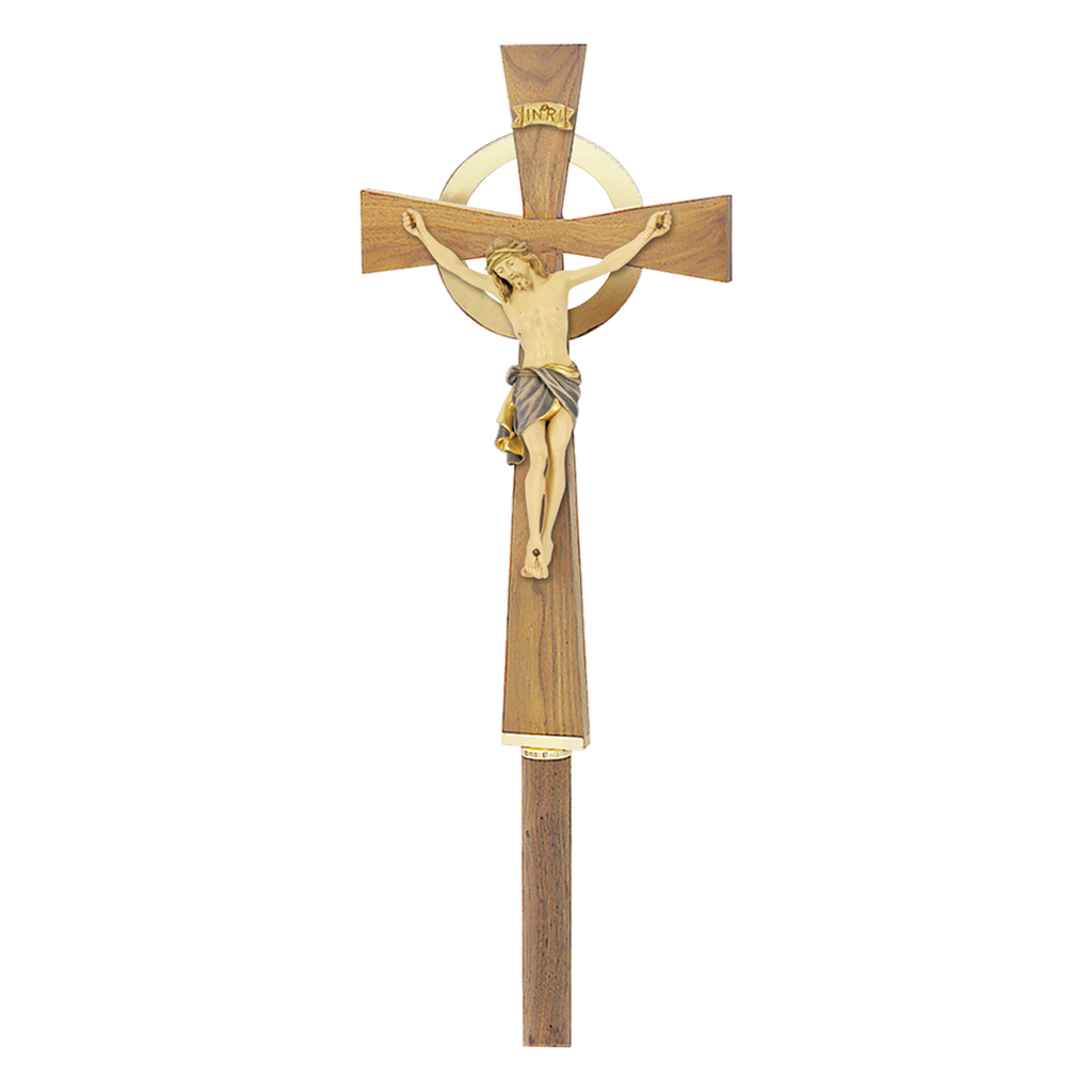 Koley's K960 satin bronze processional crucifix with walnut cross – alternate view 3 of 3