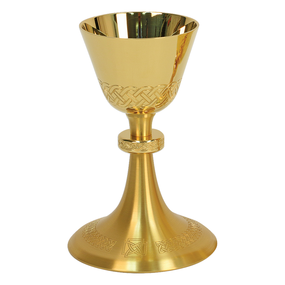 Koley's K972 gold plated chalice with engraved Celtic design