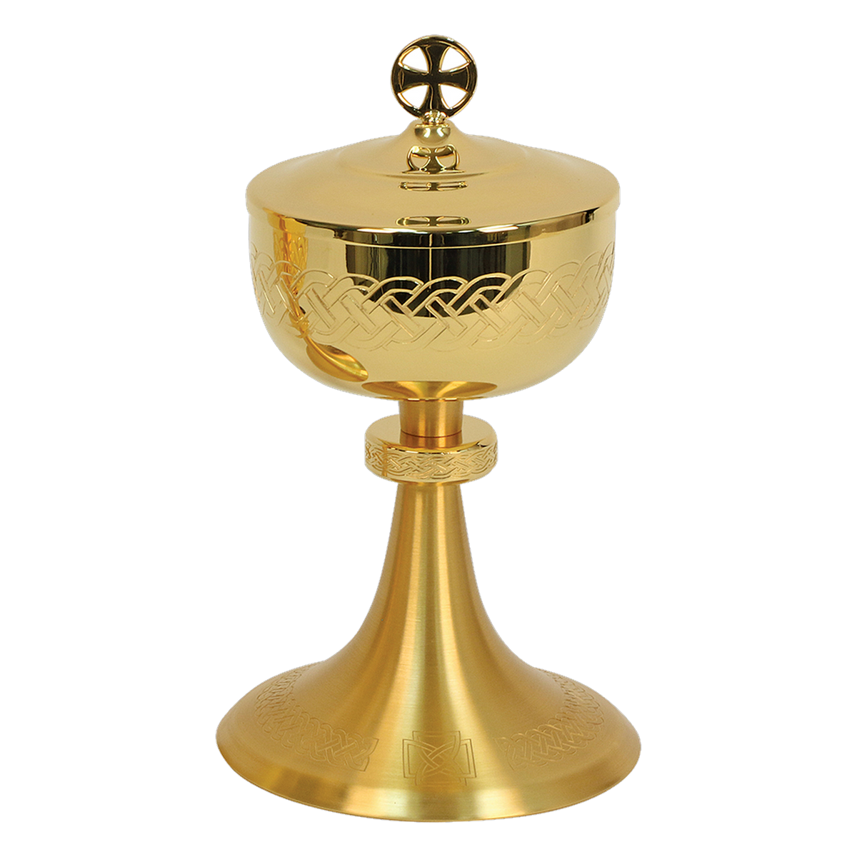 Koley's K973 gold plated ciborium with engraved Celtic design