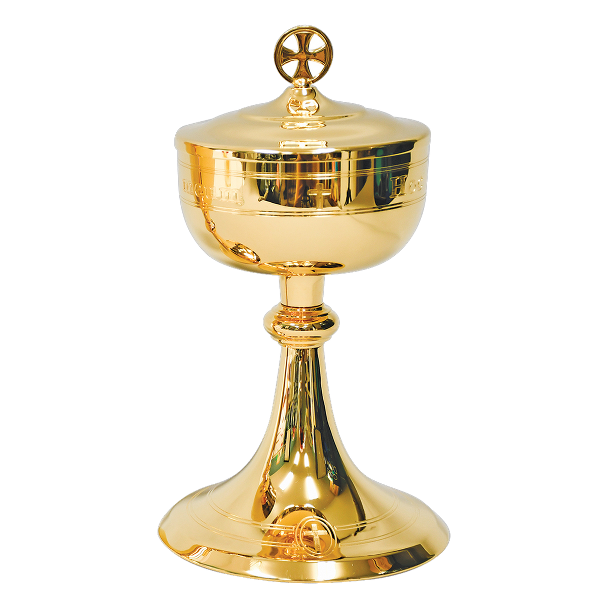Koley's K975 gold plated ciborium with engraved Latin inscription