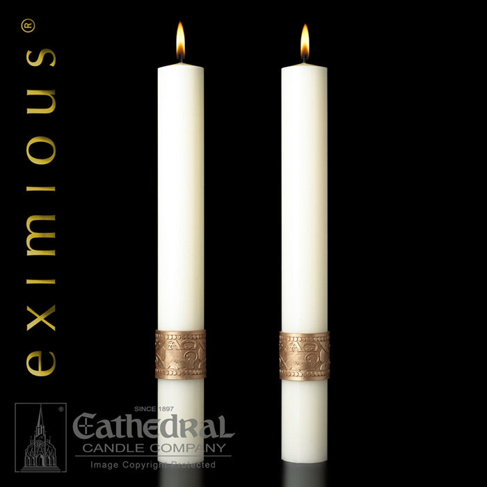 EXIMIOUS "CROSS OF ERIN" COMPLEMENTING ALTAR CANDLES