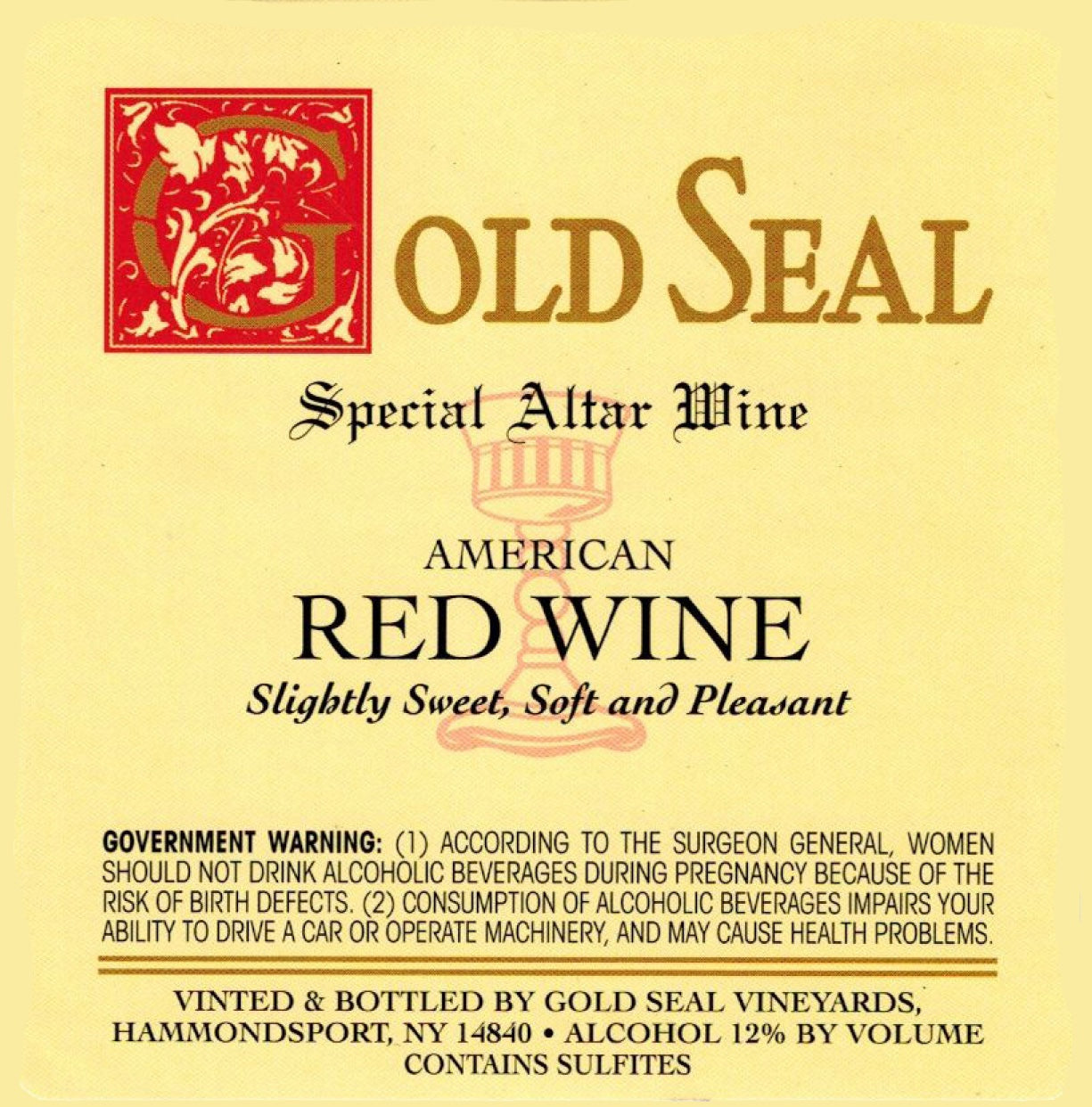 GOLD SEAL American Red Altar Wine