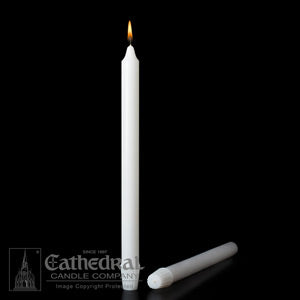 SMALL DIAMETER STEARINE WHITE MOLDED CANDLES